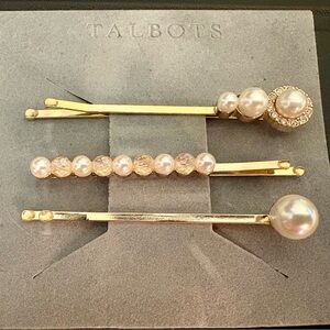 Talbots pearl “Bobby” pins, set of 3, NWT, never used